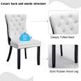 thumbnail image 4 of PU Dining Chairs, Accent Diner Chairs with Nailhead Trim and Back Ring Pull, PU and Velvet Fabric Dining Room Chairs, Side Chair Kitchen Chairs with High-end PU Back and Padded (Set of 8), 4 of 9