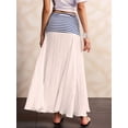 thumbnail image 5 of Women'S Contrasting Striped Pleated Flowing Maxi Skirt High Waist Maxi Skirt, 5 of 9