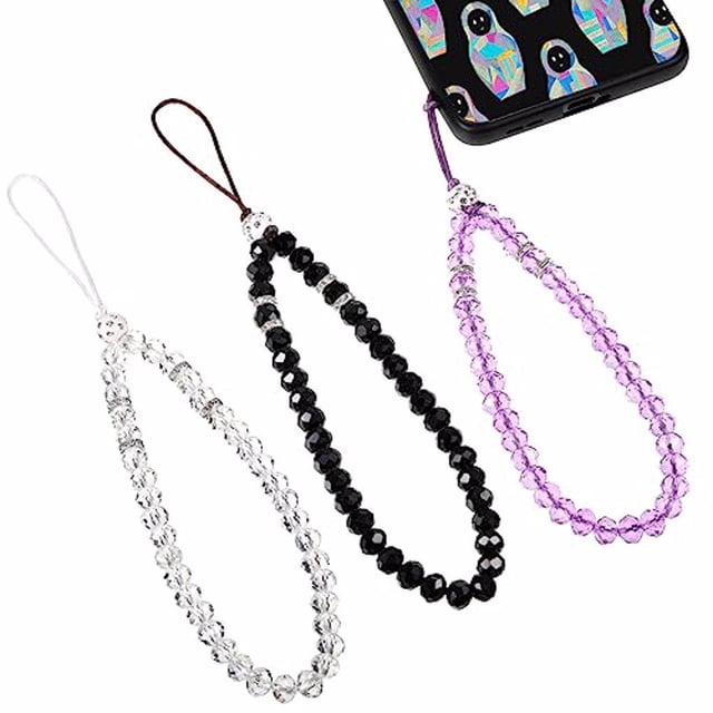 Injueey 3 pack/lote cadena Universal para teléfono el mejor regalo para amigos y familiares correas para teléfono cordón móvil Teléfono y Comunicación Negro Blanco Púrpura