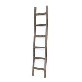 6 Step Rustic Espresso Wood Ladder Shelf 6 Step Rustic Espresso Wood Ladder Shelf