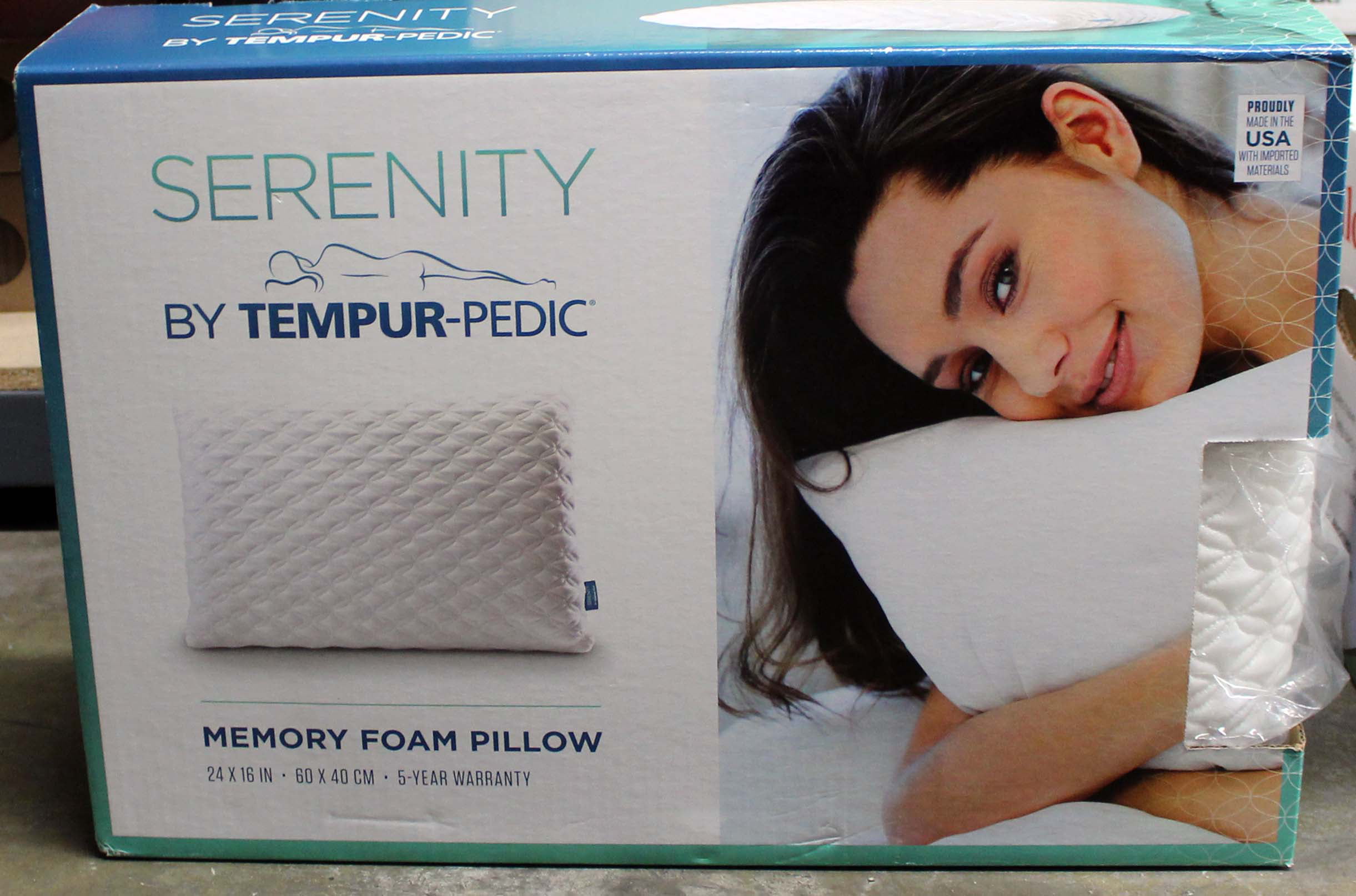 Details about   Serenity by Tempur-Pedic Contour Memory Foam Pillow Machine Washable USA 