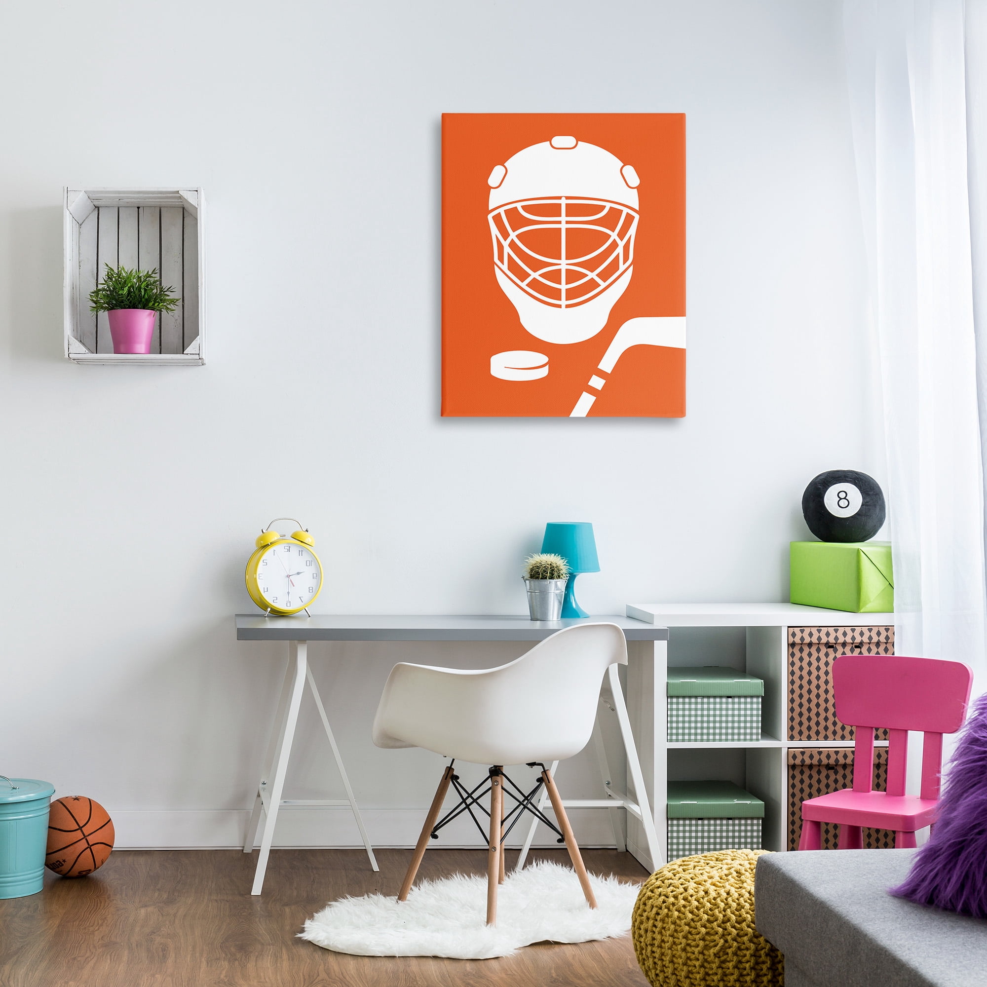 Stupell Industries Minimal Ice Hockey Gear Sports Painting Gallery Wrapped Canvas Art Print Wall Art, 30 x 40
