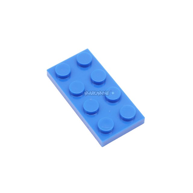2x4 Dots Base Plate 100PCS Building Blocks Bulk Parts Create Educational DIY MOC Bricks 3020 Compatible All Major Brand Blue