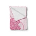 thumbnail image 2 of Vintage Valentine Soft Flannel Fleece Throw Blanket, Romantic Pinkish Design Roses in Heart, Cozy Plush for Indoor and Outdoor Use, 60" x 80", Pink Baby Pink, by Ambesonne, 2 of 5