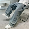thumbnail image 5 of Staki Baggy Sweatpants Boys Boys Baggy Jeans Elastic Straight fit Stretch Denim Pants Loose Kids Clothes(Blue,15-16 Years), 5 of 7