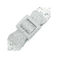 thumbnail image 2 of Women Sequins Stretchy Belts, Bling Sparkly Shiny Wide Elastic Waistband for Party Dresses 75x8cm/29.5x3.1" Silver, 2 of 6