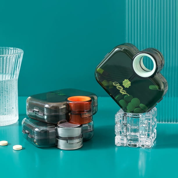 Caja organizadora portátil de pastillas - 3 comidas al día, caja de pastillas semanal de 7 días con compartimentos sellados para almacenamiento y viaje de medicamentos