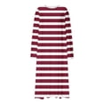 thumbnail image 6 of Kaemgyyd Women Long House Coat Plus Size Robes Crew Neck Full Length Nightgowns for Shower Cute Striped Loungewear S-5Xl, 6 of 6