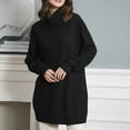 thumbnail image 2 of IROINNID Women's Spring Large Size Dresses Long Sleeve High Neck Pullover Pocket Medium Length Dress Loose Sweater, 2 of 8