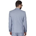 thumbnail image 6 of Slim Fit Men Suit Micro Textured Weave 2 Button Notch Collar AZAR 11812 (44 Long Stone Silver Blue 3 Piece Vested), 6 of 6