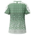 thumbnail image 4 of up to 60% off Gifts wycnly Shirts for Women Lace Patchwork Hollow out Vintage Graphics Tee Tops Summer Trendy Floral Short Sleeve Round Neck Ladies Blouses Green s, 4 of 5