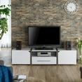 thumbnail image 2 of Furniture of America Diego Rustic Wood 81.5-Inch TV Stand in White, 2 of 5
