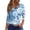 Navy, variant on Women's Casual Short Sleeve Shirts 3/4 Sleeve Y2K Fashion Gradient Print Tee Summer Loose Top