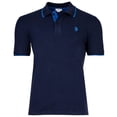 thumbnail image 1 of U.S. POLO ASSN. Polo de hombre con detalles en contraste - piqué, logotipo, algodón elástico Azul marino 2XL (XX-Large), 1 of 3