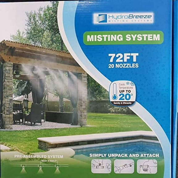 Pre-assembled Misting System 72 Feet 1/4 In Beige Tubing - 20 Nozzles