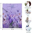 thumbnail image 4 of Purple Butterfly Flower Pattern Blanket,Comfortable Soft Flannel Throw Blanket,All Season,Warm Lightweight Blankets for Sofa Bed Couch Living Room Chair,30"x40", 4 of 4