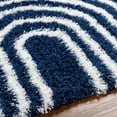 thumbnail image 6 of Hauteloom Noah Libe Living Room, Bedroom Soft Shag Striped Area Rug - High Shaggy Plush Pile - High Low - Boho Farmhouse - Gray, White, Blue - 5'3" x 7'3", 6 of 6