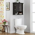 thumbnail image 5 of UTEX Bathroom Cabinet Wall Mounted, Wood Hanging Cabinet, Wall Cabinets with Doors and Shelves Over The Toilet for Bathroom,Espresso, 5 of 7