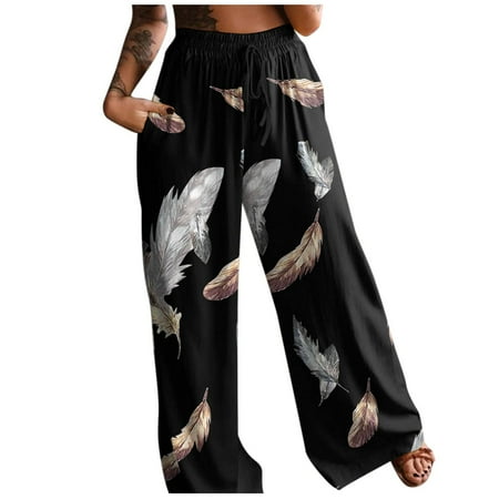 

Dillar Women s Comfy Pajama Pants Wide Leg Lounge Yoga Pants Loose Butterfly Floral Printed Casual Lounge Jogger Pants Ladies Pajama Pants Wide Leg Casual Yoga Pants
