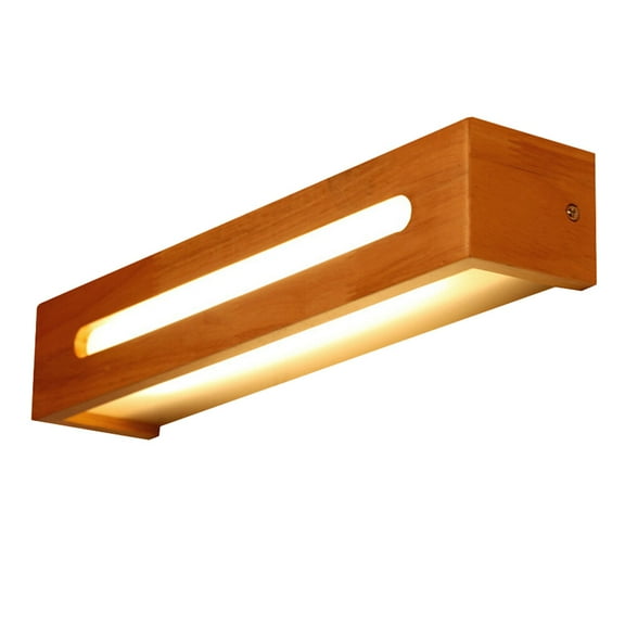 ULTNICE 1 Set LED Indoor Wall Lamps Bathroom Vanity Lights Fixture Wooden Mirror Bathroom Light