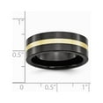 thumbnail image 6 of Ceramic Flat Black with Real 14kt Inlay 8mm Polished Band Size: 10; for Adults and Teens; for Women and Men, 6 of 6
