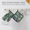 thumbnail image 4 of Yayeee Oven Mitts and Pot Holder Set of 2 Heat Resistant Kitchen Gloves Baking Hot Pad, Red Christmas Gingerbread, 4 of 5