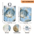 thumbnail image 3 of Gray Fish Pattern Cotton Swabs Cans Translucent Plastic Canisters Dustproof Lid for Bathroom Storage, 3 of 7