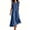 Blue, variant on Women's Tank Dress Crew Neck Sleeveless Solid Asymmetric Ruffle Vintage Western Boho Maxi Dress