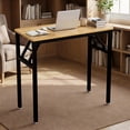thumbnail image 5 of Ktaxon Folding Writing Computer Desk Home Office Study PC Writing Table, Oak & Black, 5 of 8