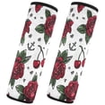 thumbnail image 2 of 2-Pack Seat Belt Covers with Flannel Seatbelt Shoulder Strap Case Adjustable Straps Soft Padding for Car Red Roses and Cherries Medium, 2 of 8