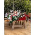 thumbnail image 2 of Outdoor Tablecloth with Umbrella Hole and Zipper, Red Snowman Christmas Rectangle Table Cloth 60x102 Inch Waterproof Tablecloth, Xmas Tree Snowflake Winter Birds Picnic Table Cover for Patio Camping, 2 of 7