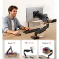 thumbnail image 4 of Hemudu Single Monitor Mount, Gas Spring Arm for 17-32 inch Screens Adjustable Monitor Stand, Vesa Mount Stand with Clamp and Grommet Aluminum Base - Fits 4.4 to 22lbs LCD Computer Monitors HD09B-001, 4 of 8