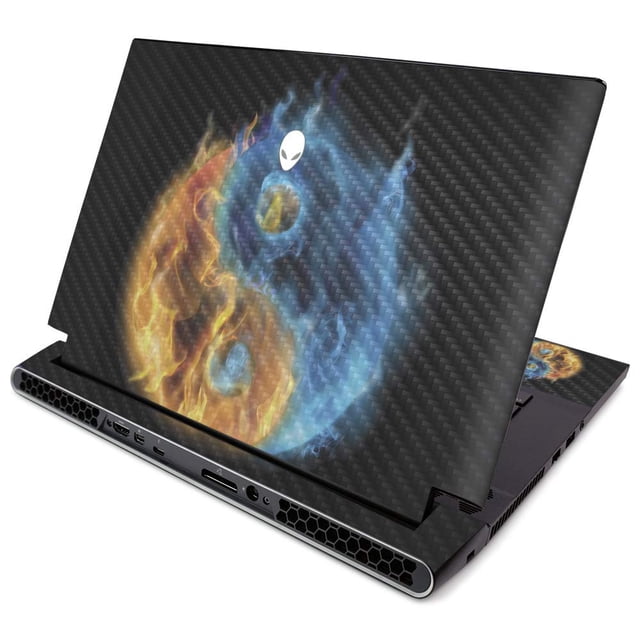 MightySkins Carbon Fiber Skin for Alienware M15 R2 (2019) - Yin and Yang | Protective, Durable Textured Carbon Fiber Finish | Easy to Apply, Remove, and Change Styles | Made in The USA
