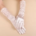 thumbnail image 1 of Nvzi Gants de Soirée en Satin Manches Longues Rétro pour Dames Mariage Opéra Fête-Beige, 1 of 5
