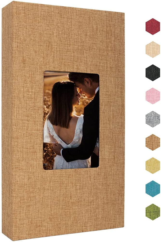 Photo Album Linen 300 Pockets for 4x6 Photos Fabric Cover Photo Books