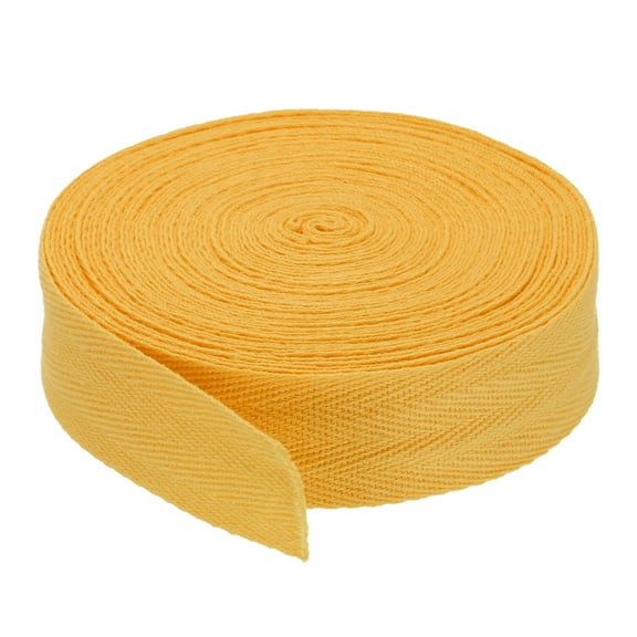 1"/2.5cm Cotton Twill Tape 10 Yards Cotton Ribbon Bias Binding Tape Herringbone Webbing Trim Gold