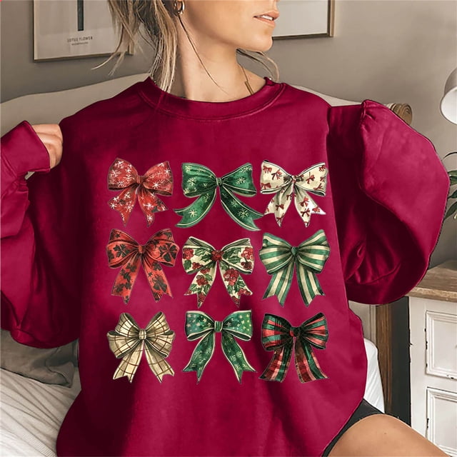 FcBaudy Chandails en Molleton pour Femmes, Chandails en Molleton Sans Capuche, Chandails en Molleton pour Femmes Mode Manches Longues Col Rond T-Shirt Imprimé Blouse Ample Chandails en Molleton Sans Capuche Blouse en Polyester pour Femmes