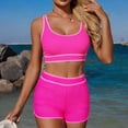 thumbnail image 6 of ZXLBBD Women's Swimsuits Elegant Tankini Solid Color Tummy Control High Waisted Swimwear Sporty Swim Training Casual Swimming Beachwear, 6 of 7