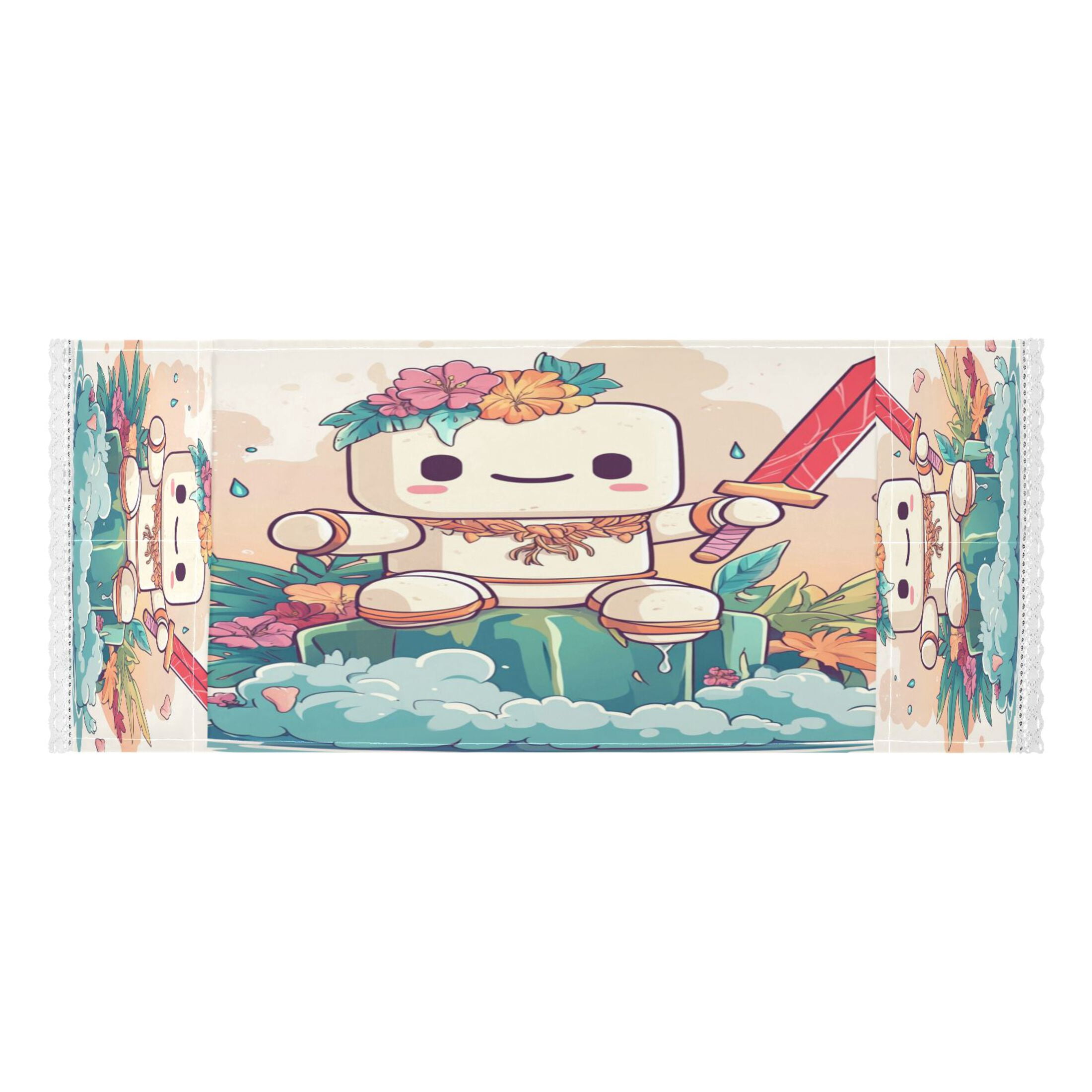 A Cute Marshmallow ManWasher and Dryer Covers Dust-Proof and Oil Resistant Fridge Cover with 4 Storage Pockets Washing Machine Top Cover for Laundry Kitchen Home 51.2 x 22 In
