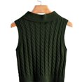 thumbnail image 5 of Women's Casual V-Neck Pullover Shirt Collision Color Sleeveless Sweater Vest, Stylish and Lightweight, Ideal for Layering and Summer to Fall Transition,Dark Green,XL, 5 of 7