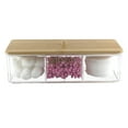 thumbnail image 5 of OATIPHO Cotton Pad Organizer 3-Grid Storage for Cosmetics and Cotton Swabs, 5 of 6