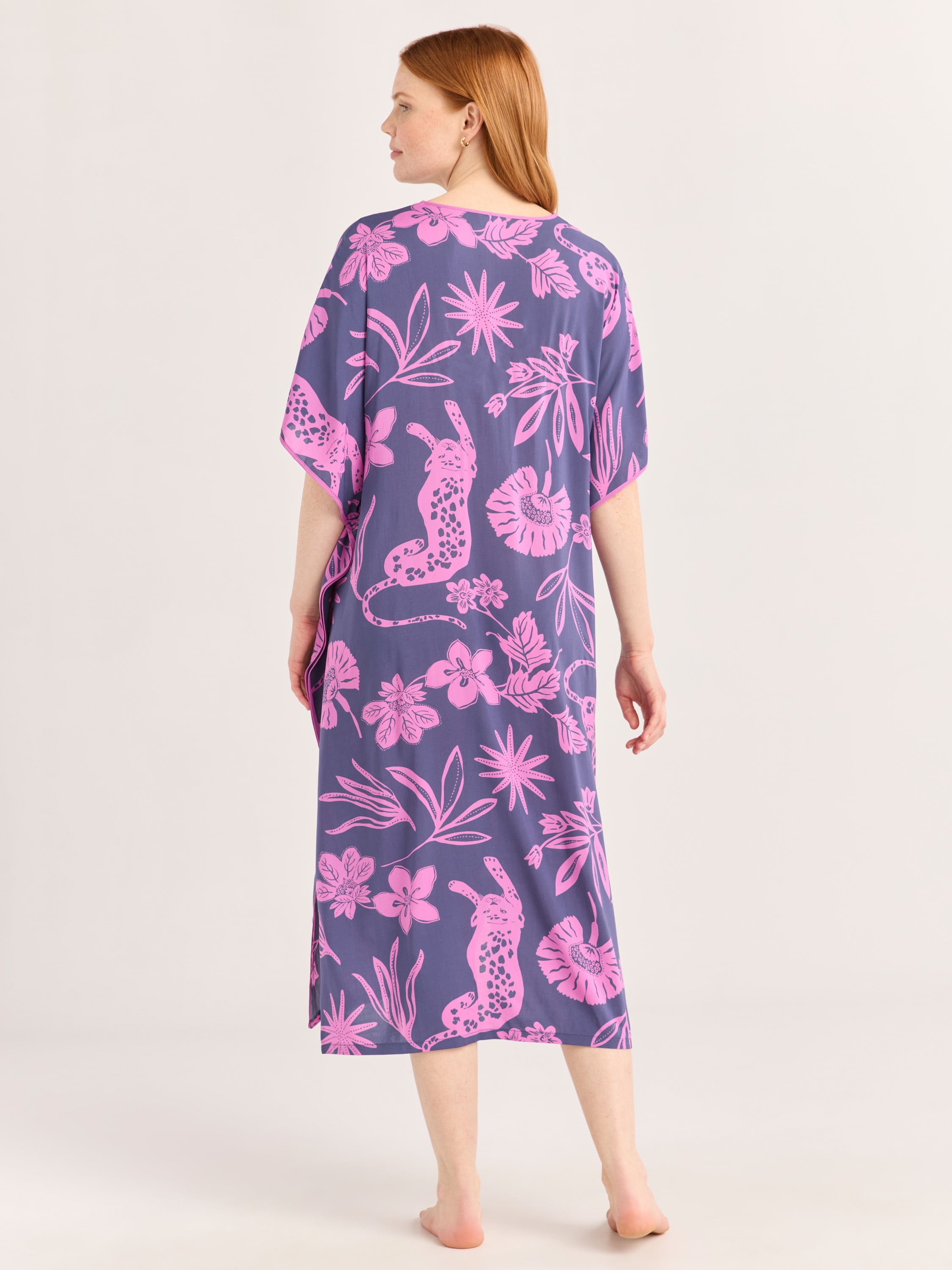 Joyspun Women’s Sleepwear Woven 46” Caftan Nightgown, S-4X