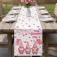 thumbnail image 4 of Galentine's Day Table Runner 108 Inches, Pink Gnomes Love Heart Balloon Tree Branch Bed Runner Dresser Scarves Tabletop for Indoor Outdoor Parties/Ceremony/Banquet, 13"x 108", 4 of 9