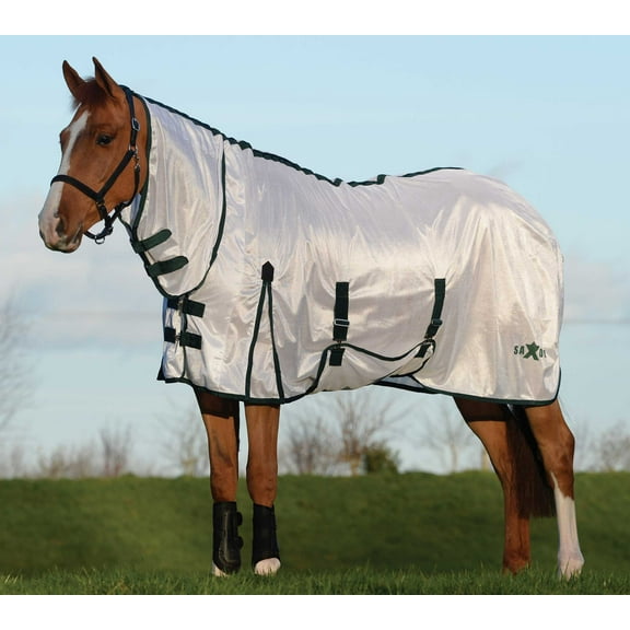 Saxon Combo Neck Mesh Fly Sheet Size: 75 in Color: White/Hunter