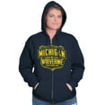 thumbnail image 3 of Michigan Distressed Emblem MI Pride Unisex Fleece Graphic Zip Up Hoodie Brisco Brands 2X, 3 of 5