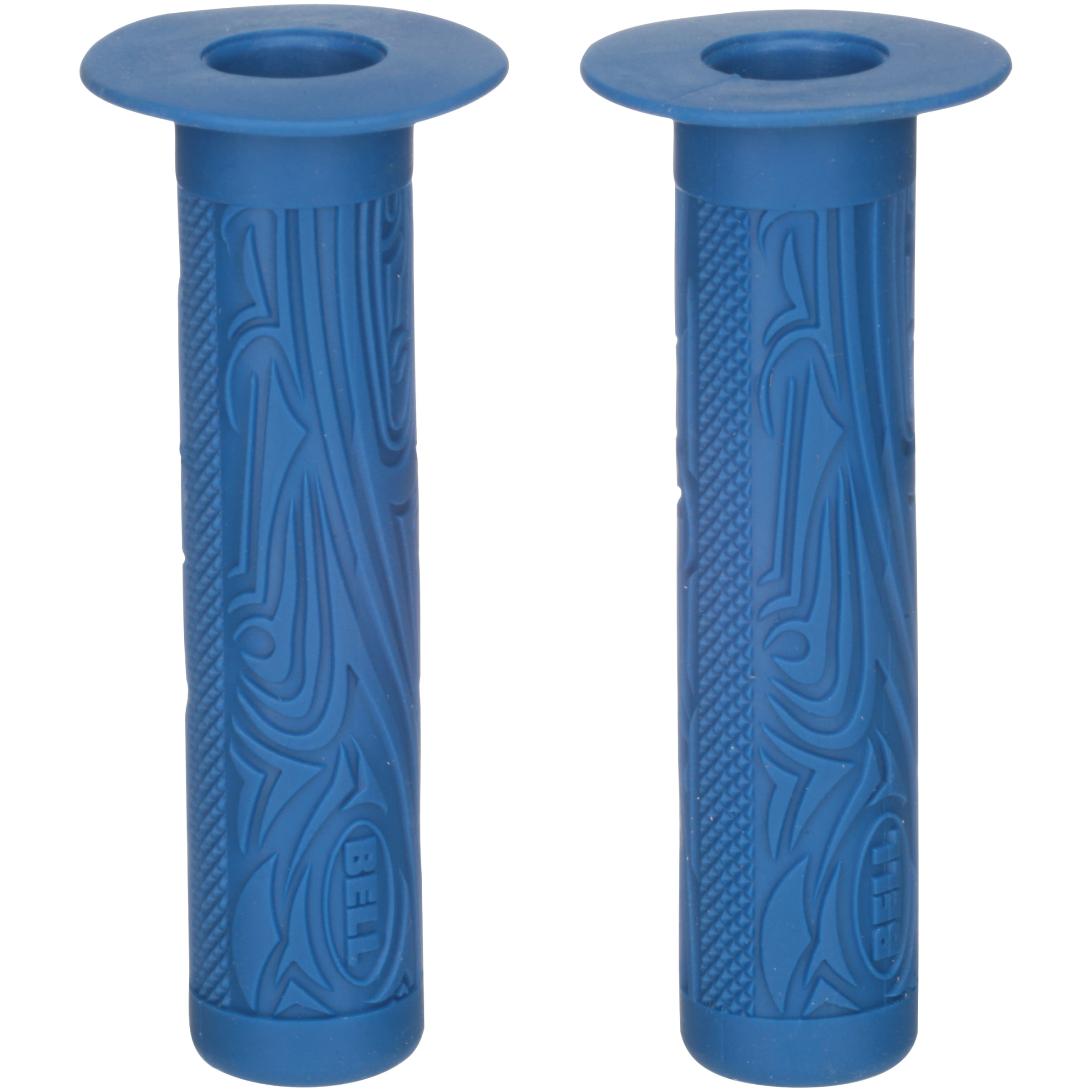 blue handlebar grips