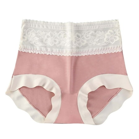 

nsendm Spanks Underwear for Women Womens High Waisted Cotton Underwear Soft Full Briefs Ladies Cotton Bibs for Women Underpants Watermelon Red Large