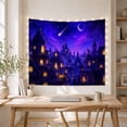 thumbnail image 5 of Fantasy Cityscape Under Starry Night, Serene Whimsical Celestial for Space Lovers, Fantasy Wall Art, Housewarming Gift Tapestry Wall Hanging for Bedroom, Living Room and Dorm, 5 of 7
