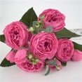 thumbnail image 3 of Paquete de 2 flores artificiales de peonía artificial, ramo , decoración de para , rosa y rojo rosa, 3 of 9