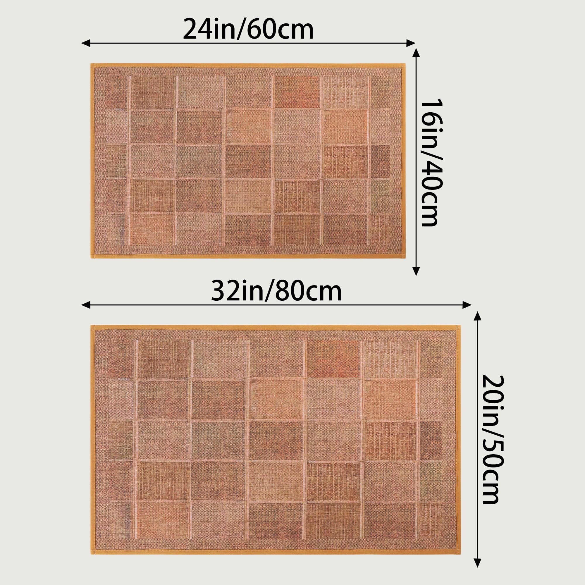 Unique Bargains Luxury Bath Floor Mats Soft Absorbent Bath Rugs Quick Dry Brown 20" x 32"